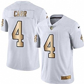 Nike Men & Women & Youth Raiders 4 Derek Carr White Limited Golden Color Rush Jersey,baseball caps,new era cap wholesale,wholesale hats